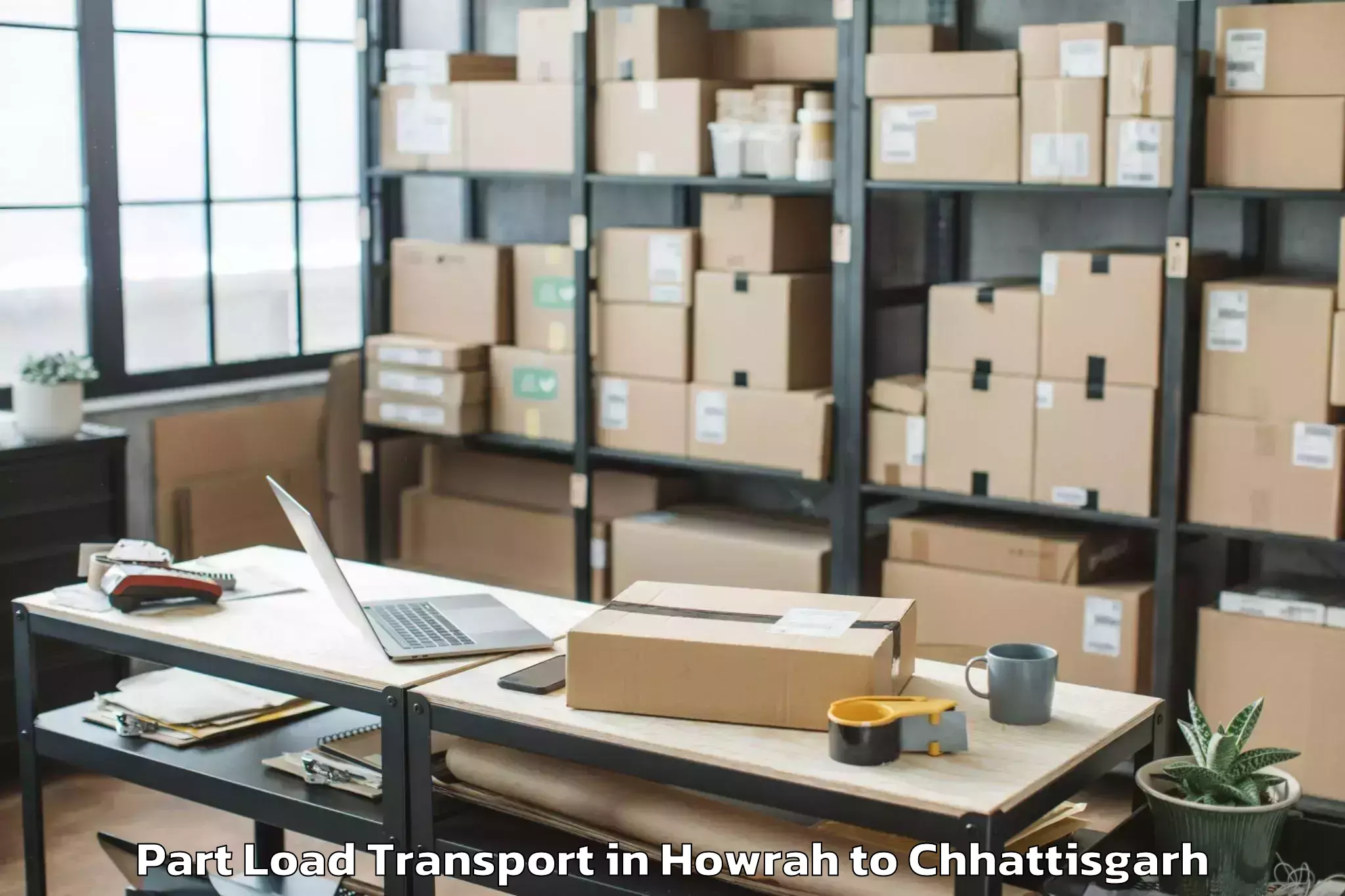 Leading Howrah to Kawardha Part Load Transport Provider